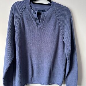Lucky Brand Men's Heather Blue Crewneck Sweater